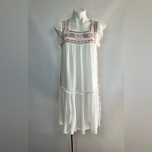 Savanna Jane Floral Embroidered Mini Dress Small Costal Cowgirl Boho Festival